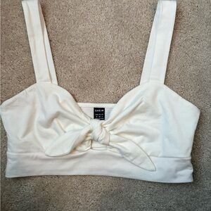 SHEIN White Tie Front Crop Top Women’s Medium Bralette Style Tank
